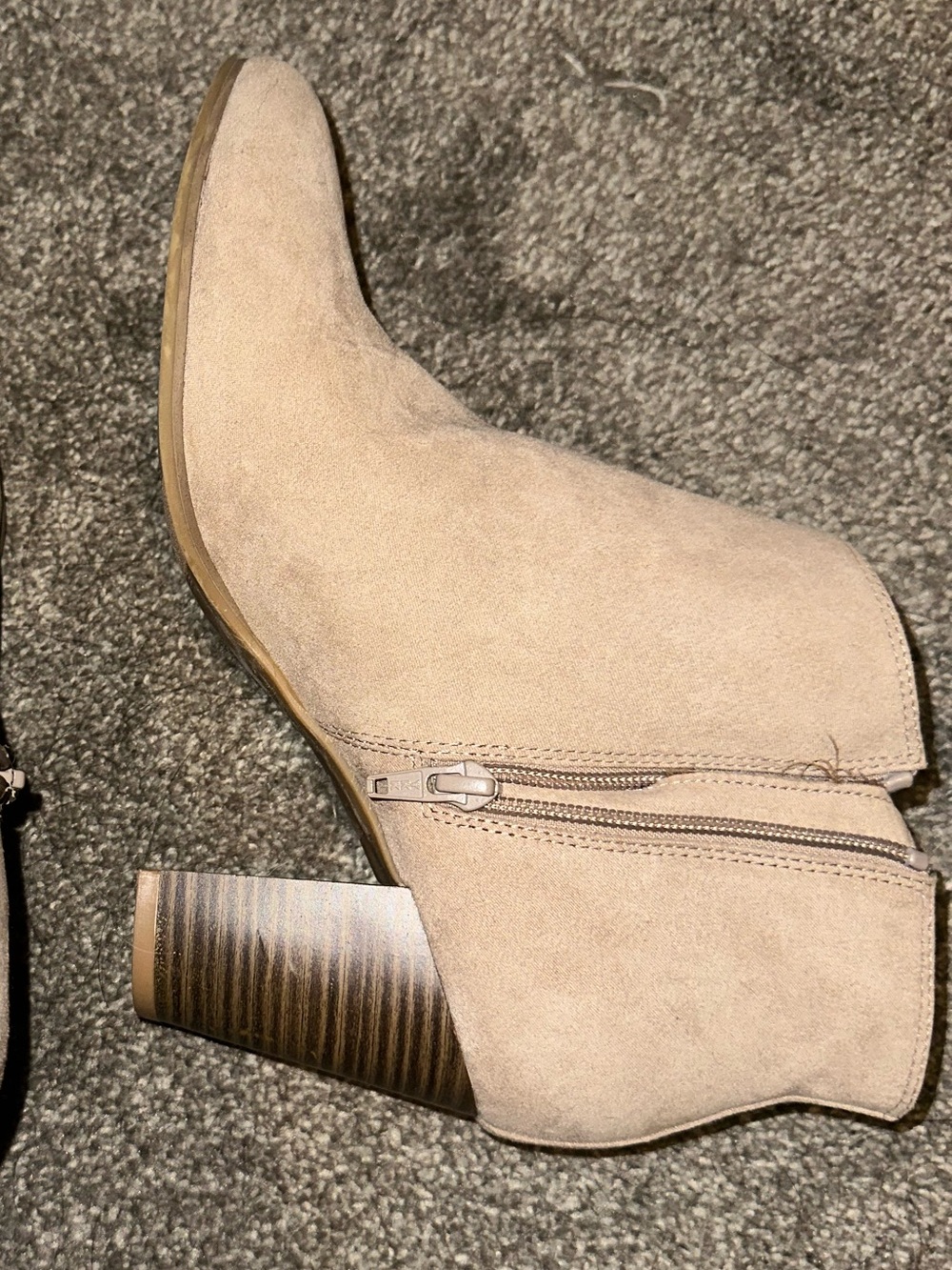 Women's Suede Ankle Booties in Light Taupe - Old Navy